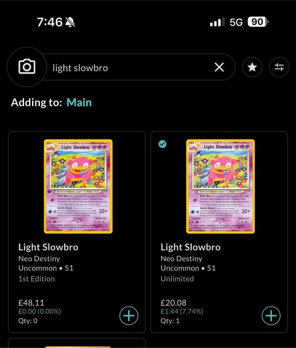 bongslys's tweet photo. @AbisaiR67517011 @Warrr9A Collectr’s prices are way fucking off on so many cards 😭 couldn’t find a single listing for this as first edition under £75 that wasn’t heavily played but it’s on there for nearly half that 🙃 noticing this issue on there with so many cards recently it’s ridiculous https://t.co/G0i8q5Vjpw