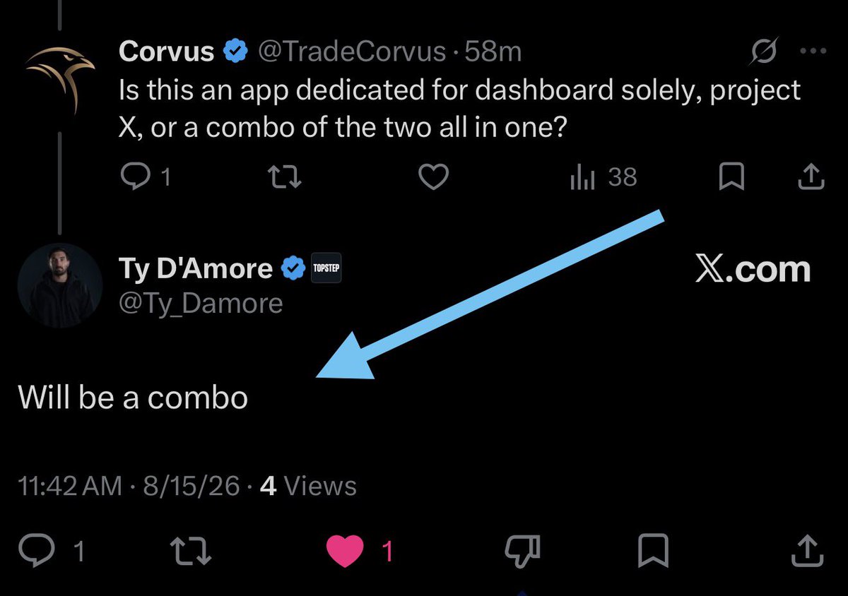 TradeCorvus's tweet photo. The engagement on socials and X has me looking forward to the remainder of 2026 with @Topstep along with all the @dotjosh lab drops.

Looking forward to this app update, maybe tester applicant here?  @MichaelPatak wouldn’t mind… 😁 https://t.co/mVX7qQY6nc