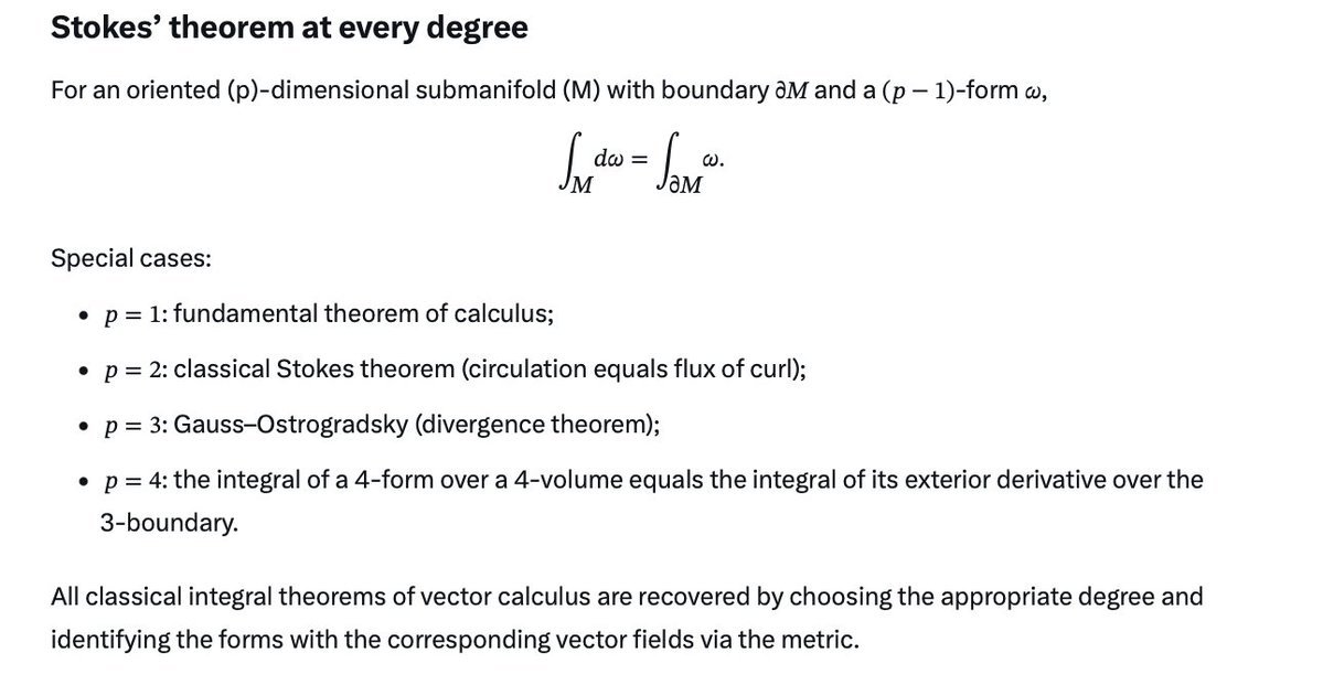 JackSarfatti's tweet photo. Einstein’s gravity says any serious spacetime engineering—warp drives, traversable wormholes, artificial gravity—requires exotic matter or energies that are planetary or worse. That’s why Alcubierre’s metric and the rest stay science fiction: the energy cost is astronomical.

But if Sarfatti’s G* is real, the game changes. You don’t need to rearrange the mass of a planet; you organize the spins of electrons in a thin metamaterial sheet, pump them into coherence with ordinary microwaves, and the enhanced spin-torsion coupling does the metric bending for you. Low-power “metric engineering.” Suddenly the energy barrier for interstellar travel, local gravity control, or even exotic propulsion drops from Type II or III requirements down toward something a modest Type I civilization—or even an advanced Type 0.8—could manage.

That would be a civilization-level jump. Not by building bigger power plants, but by learning to talk to the geometry of spacetime with coherent quantum matter. Propulsion without propellant, inertial control, perhaps even communication or sensing through torsion channels. It wouldn’t automatically make us Type II, but it could let a planetary civilization act as if it had stellar-scale capabilities for certain tasks. The Kardashev ladder gets a shortcut.

Explain exterior differential forms on 4D Minkowski space-time metric + - - - in a Local Inertial Frame (LIF).

Explain the antisymmetric exterior product.

Define:  0-form; 1-form; 2-form; 3-form; 4-form and show the relation of these forms to tensor and spinor components.

Explain the Hodge star * both mathematically and its application/meaning in theorerical physics in 2026.

Explain all the levels of Stoke's theorem in the language of differential forms.

Explain the difference between exact and closed forms.

Show in full detail how Emmy Noether's two global and local gauge theorems of 1918 for continuous Lie symmetry groups and their conserved infinitesimal generator Lie algebras are implemented in the formalism of exterior differential forms.

Show Maxwell's U1 field equations in differential forms.

Show the weak force SU2 field equations witrh the Higgs field in differential forms.

Show the strong SU3 field equations in differntial forms.

Show Einstein's 1915 GR gravity field equation in differential forms.

Show Kibble's Poincare local gauge theory of SO(1,3)XIT4 with propagating Proca torsion Ta = De^a =/= 0 in differential forms.

Show Jack Sarfatti's SO(2,4) gravity field equations with all 15 so(2,4) Lie algebra generators in the connection A in D = d + A. 

Finally, express the coupled Dirac lepton spinor with electric u1 and weak su2 charges coupled to Jack Sarfatti's complete SO(2,4) warped spacetime base space of the world fiber bundle.