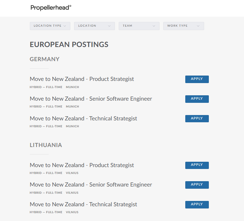 relocate_easily's tweet photo. Hello Tech Bros &amp; Sis, 

If you don't mind moving to New Zealand...

Propellerhead is HIRING for 🔥
- Product Strategist (2 roles)
- Snr. Software Engineer (2 roles)
- Technical Strategist (2 roles)

Links in the comment section. https://t.co/v492GWrPZ9