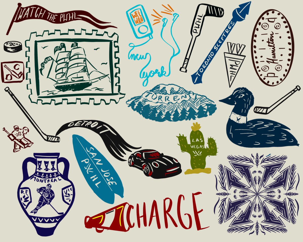arsonandhockey's tweet photo. a collection on @thepwhlofficial doodles! https://t.co/h92ADjNOZ7