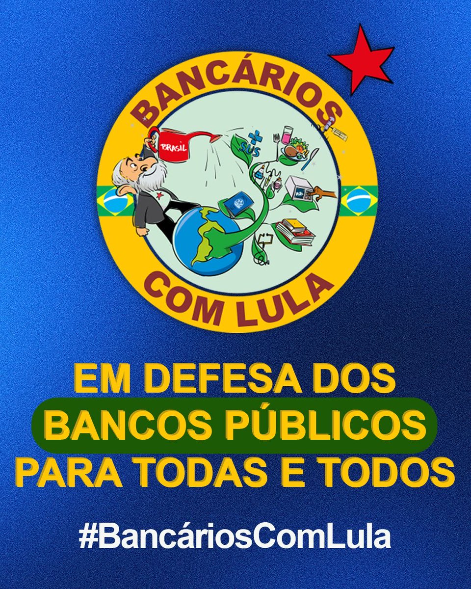 JuniorCesarDia3's tweet photo. Defendo bancos públicos financiando o desenvolvimento, gerando qualidade de vida para o povo brasileiro.
Sou Bancári@! Sou Lula!
#BancariosComLula https://t.co/HwDRtQx94v
