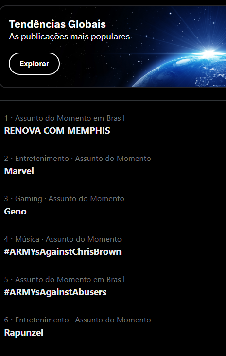 marcelo___reis's tweet photo. RENOVA COM MEMPHIS é o assunto mais comentado no mundo aqui no X. https://t.co/Uptd26iaJL
