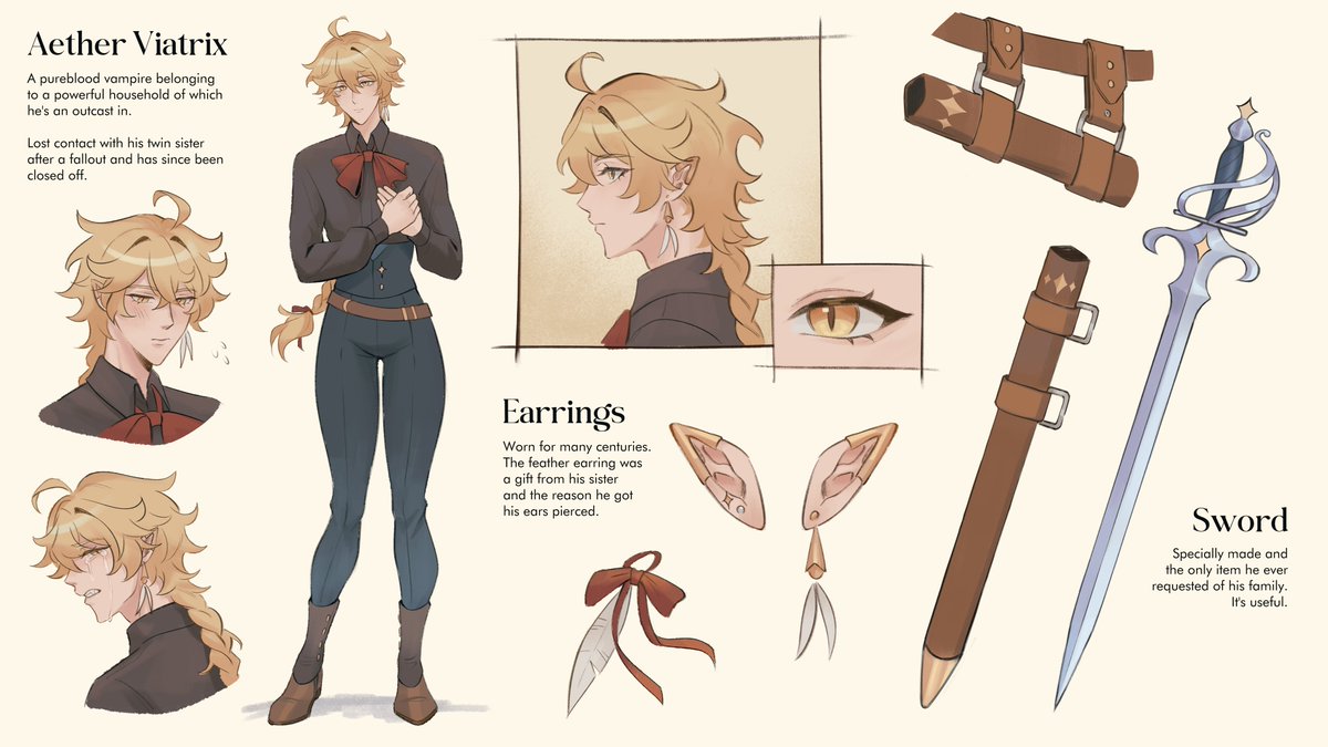 Sayonara_Kuro's tweet photo. Updated ref sheets for the Vampire AU! #Albether https://t.co/sNHtwtIWRi