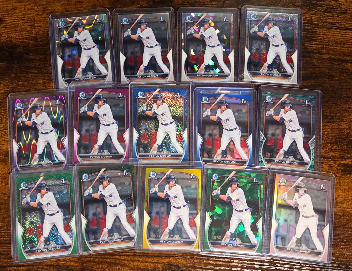 BostonCards630's tweet photo. The Peyton Graham rainbows are coming along.  Picked up the red paper this week. https://t.co/bopYTbWWLj