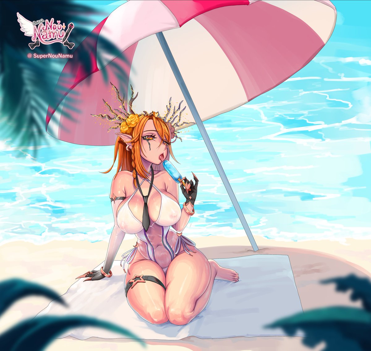 SuperNouNamu's tweet photo. Commission art for https://t.co/4FAKCRm7EX

#cmm #vgen #summer #art #vtuber #vtuber_art https://t.co/yMGCHxoQES