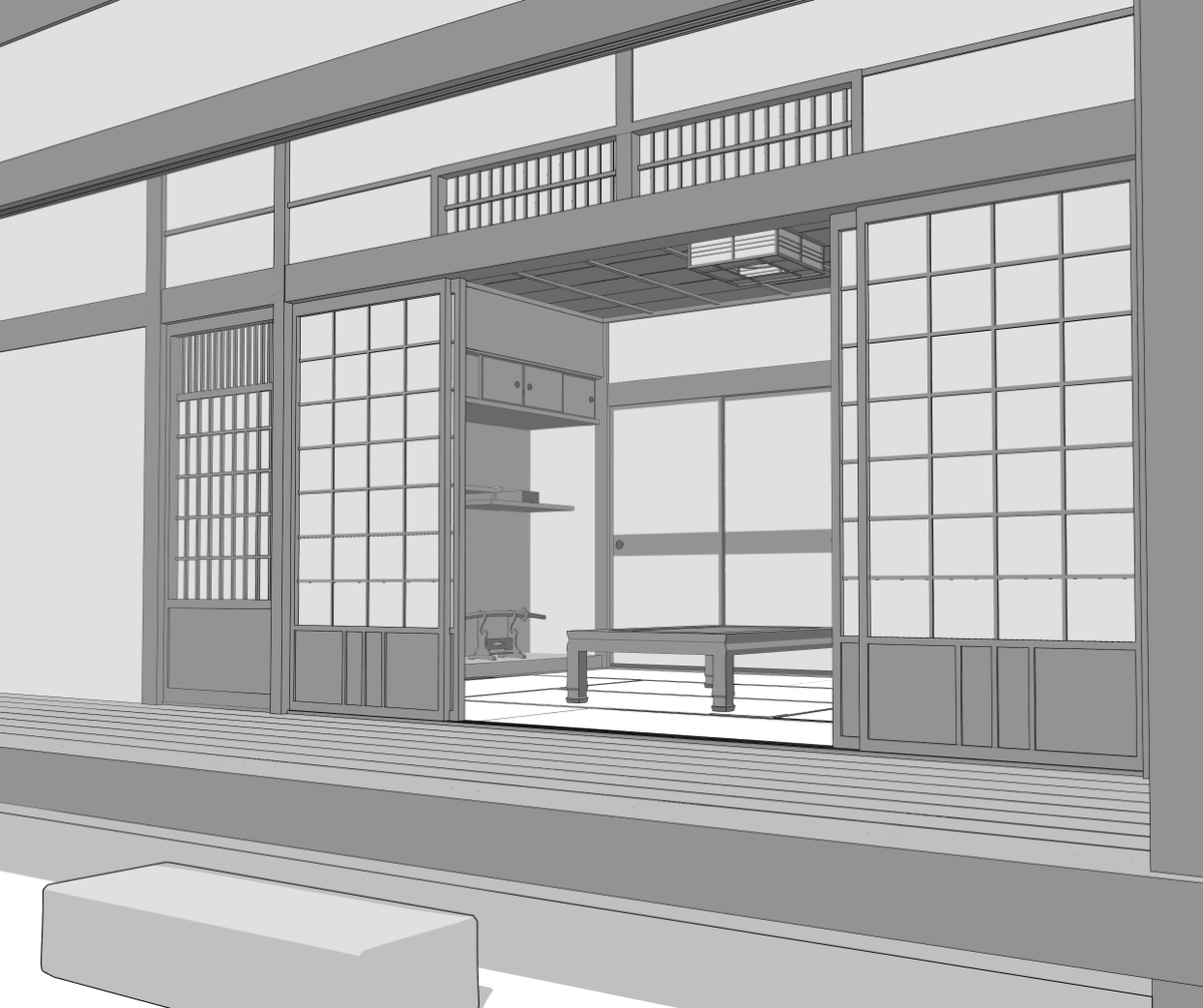 TakeruMikami's tweet photo. 土方くんの部屋のモデルです。漫画で使いやすいようにアニメの設定からアレンジを加えています。アニメの和室広すぎだったため…。 https://t.co/dLLrDjlll5