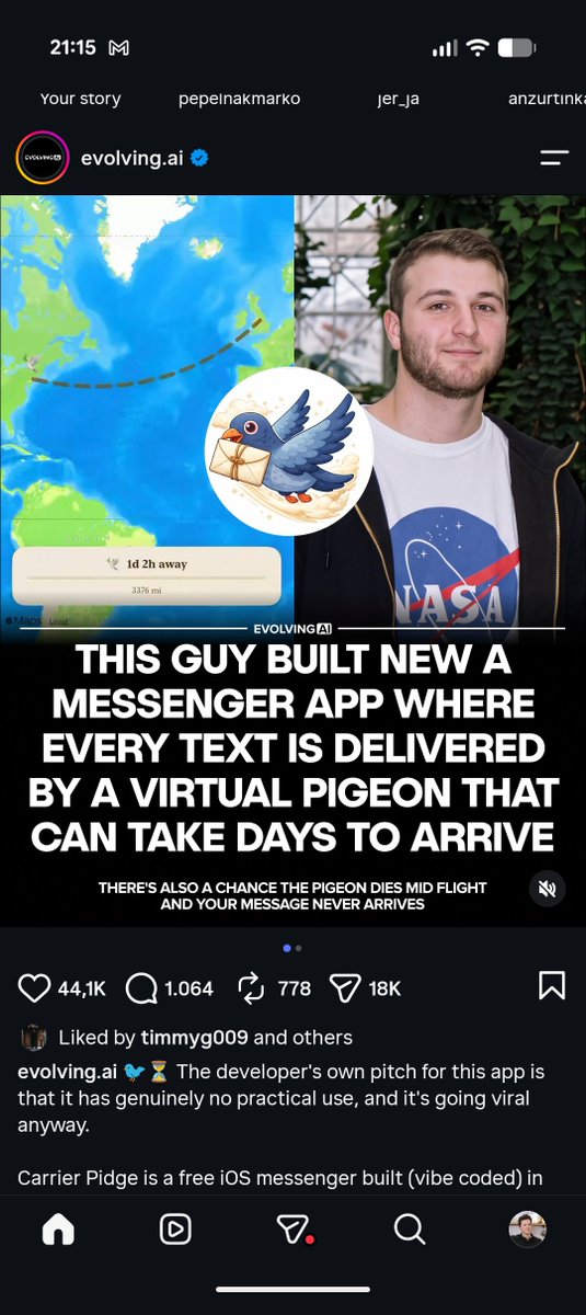 zigcBenx's tweet photo. @FitzWebbV @FrancescoCiull4 @BrandaidAI I spent half an hour searching for this thread, just to show you guys this.. we were the pioneers of the pigeon messaging 🥹 https://t.co/8t4npsIVBG