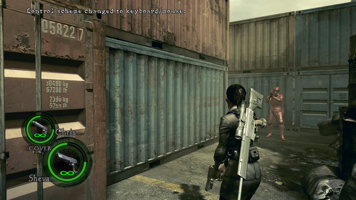 Darkguyver4's tweet photo. @KarenShevaEva @ReubenLangdon @TJStorm01 Today, 8/15/26, I just finished playing RE5 gold. Do miss not swapping weapons with AI now since Capcom's patch messed it up, but I still find the game fun and really love Sheva's voice. Forgive the text; it happens when switching from controller to keyboard to take the pic. https://t.co/XLoZjrheGt