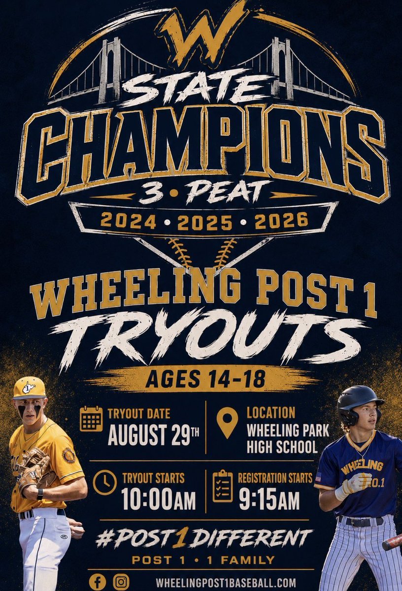 Post1_Baseball's tweet photo. Road to a 4-Peat starts NOW!!

*Please DM with any questions https://t.co/2dLlQy5P2U