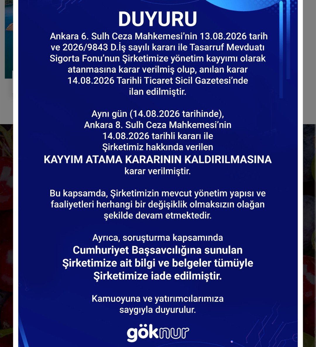 Sborsa84's tweet photo. #GOKNR Göknur’da kayyum kararı kaldırıldı.
Sizin borsa anlayışınızla bizim borsa anlayışımız farklı…
#borsa https://t.co/Gsu29doo2N