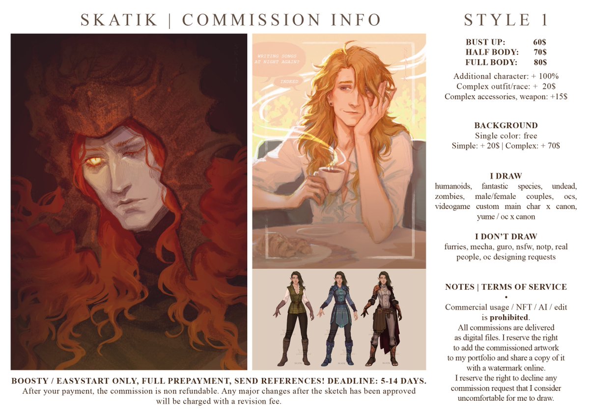 bloodyskatik's tweet photo. ✨ AUGUST COMMISSIONS OPEN ✨
 🩷 and🔁are very much appreciated!   
✦ 4 slots   
✦ you can find more completed commissions in my other galleries   
✦ DM me if you're interested!    
#commissionsopen #commissions https://t.co/mnEgI5tZjD