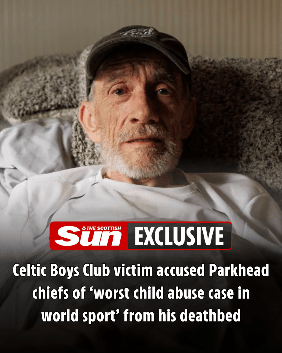 ScottishSun's tweet photo. Celtic Boys Club victim accused Parkhead chiefs of ‘worst child abuse case in world sport’ from his deathbed

https://t.co/gCDCpyvoei https://t.co/cyG72Rytbz