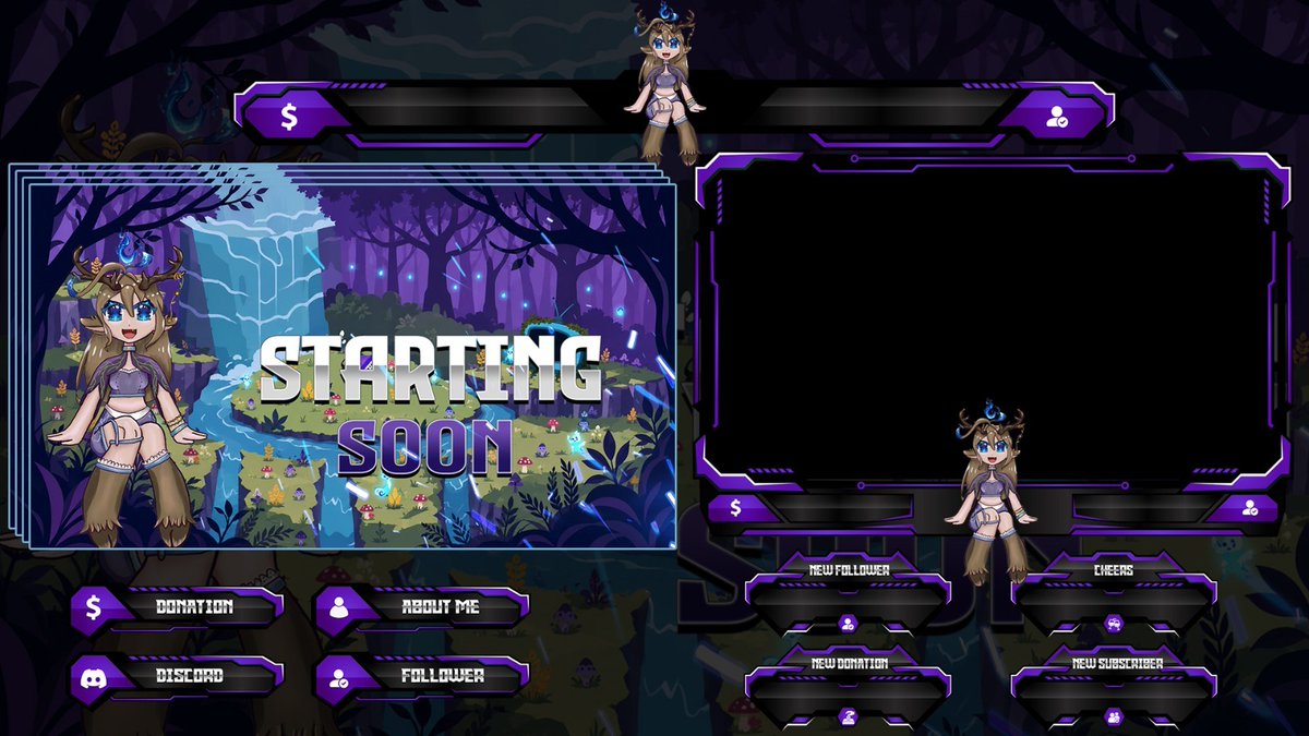 JessikitsuVT's tweet photo. Step into the enchanted realm! Super excited to share this complete overlay set done for @WillowOhWhisp

Calling all new &amp; indie VTubers!

My commissions are currently OPEN for custom overlays, screens, and assets! 

Slide into my DMs to bring your concept to life!

#VTubers https://t.co/0PpSF8Ef2A