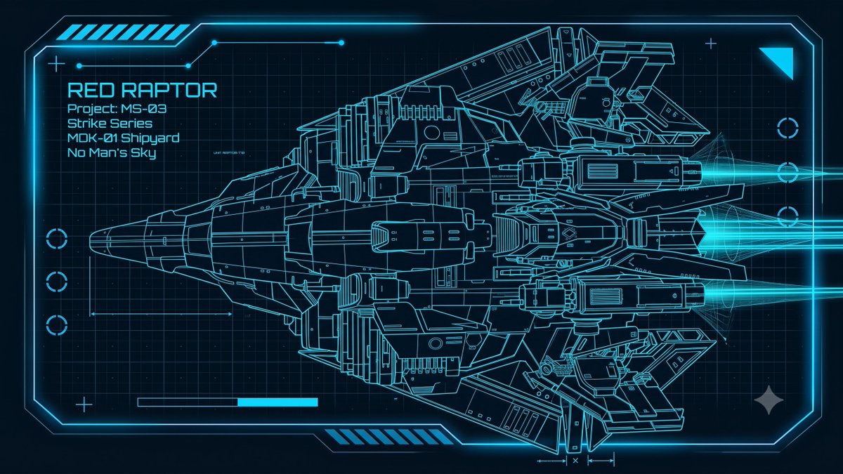 MurdockingBr's tweet photo. 🚀 MS-03 RED RAPTOR // ENGINEERING ARCHIVE

Abrindo os arquivos técnicos do mais recente projeto da Strike Series.

Construída inteiramente em No Man's Sky, a Red Raptor foi projetada para ataque rápido, alta mobilidade e uma forte presença dos sistemas de propulsão.

Agora é hora de vê-la de outra perspectiva: as blueprints do projeto MS-03.

E olhando para ela assim... aquelas Gundam vibes continuam por aí? 👀

PROJECT MS-03 // STRIKE SERIES
RAPID ASSAULT PLATFORM
#NoMansSky #NoMansSkyBuilds #SciFi