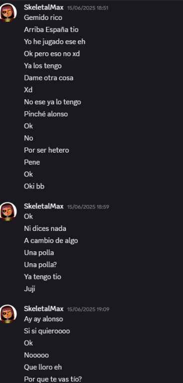 blackesblanco's tweet photo. @SkeletalMax_ oye bro que no tu eres el que le paga 6 dolares por mapa a tu trabajador de peru y que esclaviza a niños para que construyan en tus mapas y luego los sexualizas en llamadas publicas de tu discord, como aca que hablas con alonzo un niño de 13 años https://t.co/7isnH1YBWh