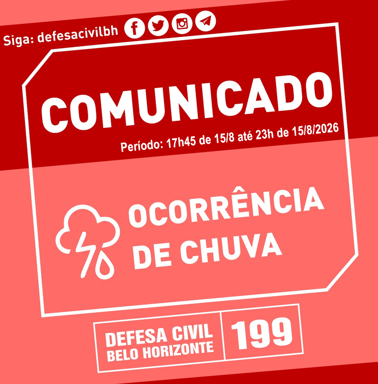 defesacivilbh's tweet photo. 17h57 - Ocorrência de pancadas de chuva com raios e rajadas de vento em torno de 50 km/h, até 23h de sábado (15). https://t.co/2g4ksutC1h