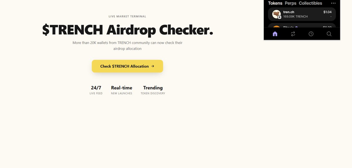 senthoorram89's tweet photo. yo did you check the $TRENCH airdrop at https://t.co/zJpGGN7hTZ? got a whole $1 lmaooo, are these guys even serious‌‍​​‍⁠ https://t.co/tGTv7Vuw3A