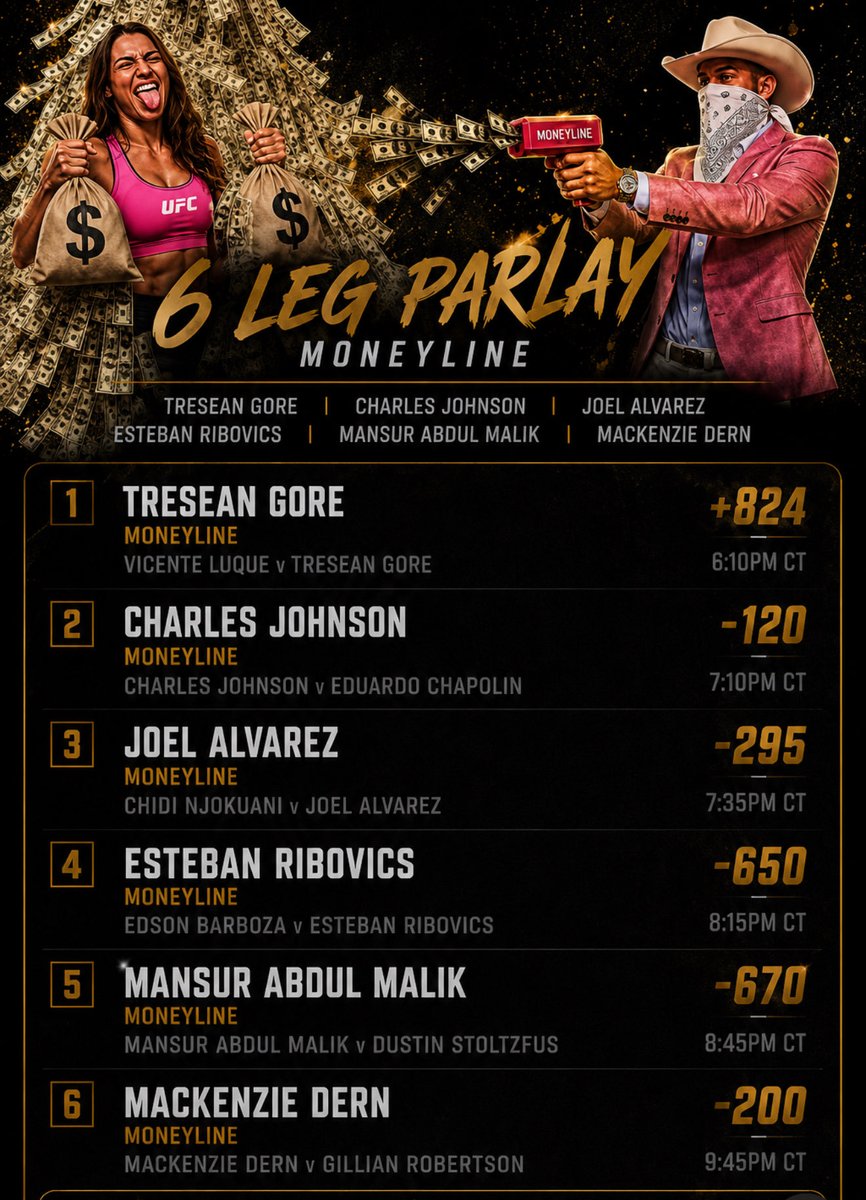 BartBetsALOT's tweet photo. 💰🥊💎 #UFC330 💎🥊💰

Everyone might be upset about this fight card tonight, but still so much money to be won. 

Like, Tail, &amp; Follow for more FREE picks 

#MMA #Gambling𝕏 #BettingCommunity #Sportsbetting #FightNight #MackenzieDern #Fight #SportsPicks https://t.co/KCofbTQECp
