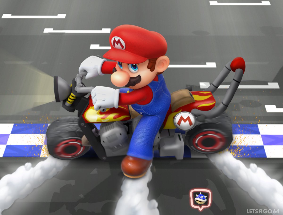 LETSAGO64's tweet photo. Render of Mario doing a Super cool Motorcycle Pose! https://t.co/R8WkUuxZ3r