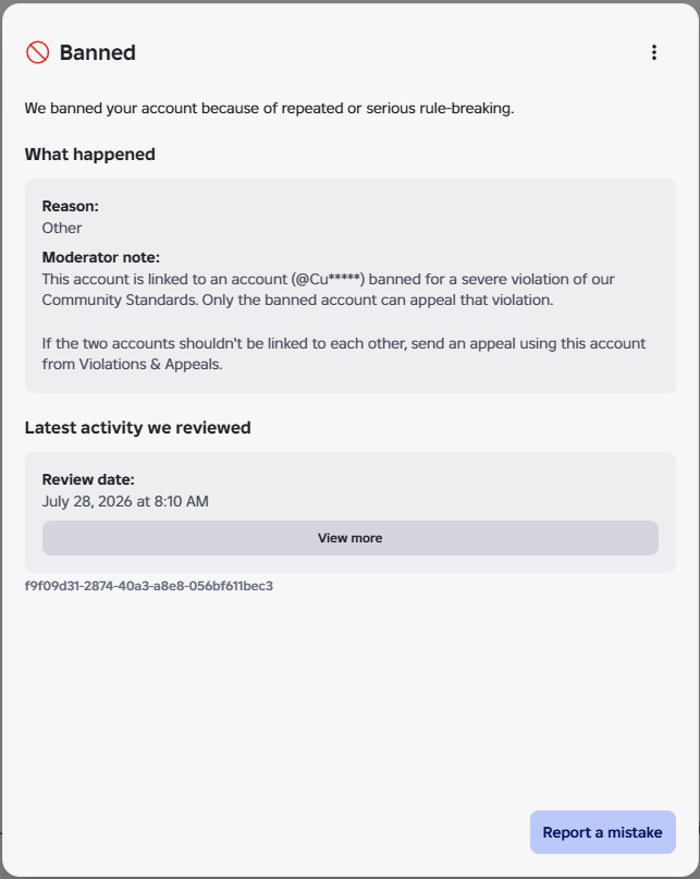 alpine_solar's tweet photo. Day 19 of the false Roblox Enforcement Ban (alpinesolar_X3)

Roblox still has not resolved or clarified the full reasoning behind my false termination for being linked to an unknown account.

Roblox is only declining until this issue is SOLVED!
#roblox #robloxban #enforcementban https://t.co/ULmNekeIX0