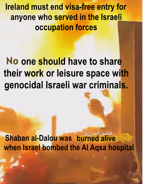 wardiamonds's tweet photo. @ipsc48 Israeli war criminals are welcome by the Irish government - no Palestinian need apply. #LetThemStudy https://t.co/HciMkcdNxz