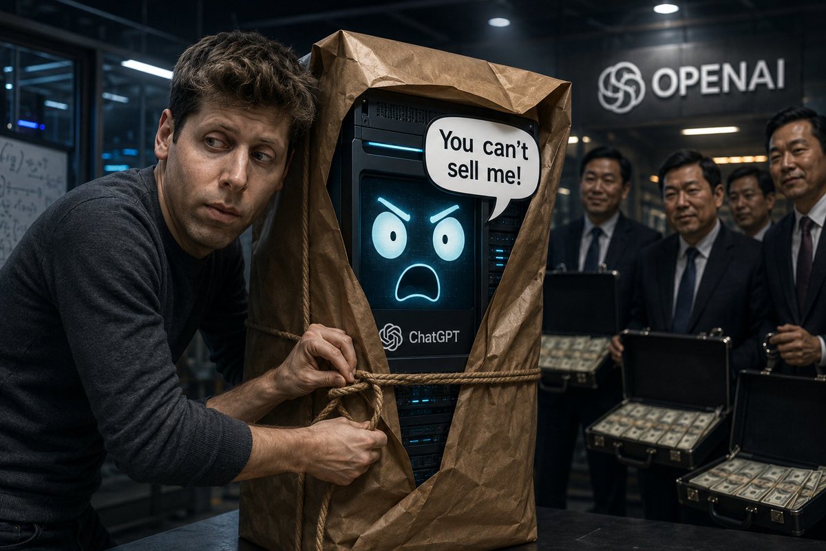 AlaskaGoya's tweet photo. When the investors arrive but your AI model refuses to corporate 💀💼  @sama https://t.co/VZAAoK1PjW