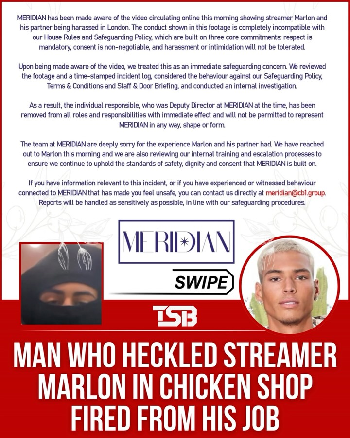 aym_studioa9jp's tweet photo. The man who heckled US streamer  whilst wearing wearing a hood and balaclava in a London chicken shop has been fired from his job at , an organisation offering curated events, where he served as deputy director 👀

Residents, are you surprised at this... https://t.co/suzE59yVcN