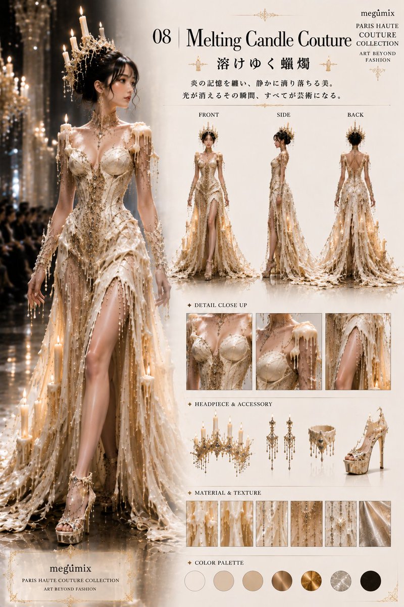 アート・デザイン・音楽 Paris, Milan Haute Couture Collection 👗AI衣装デザイン図鑑👗 ✨👗 megumix Paris Haute Couture Collection