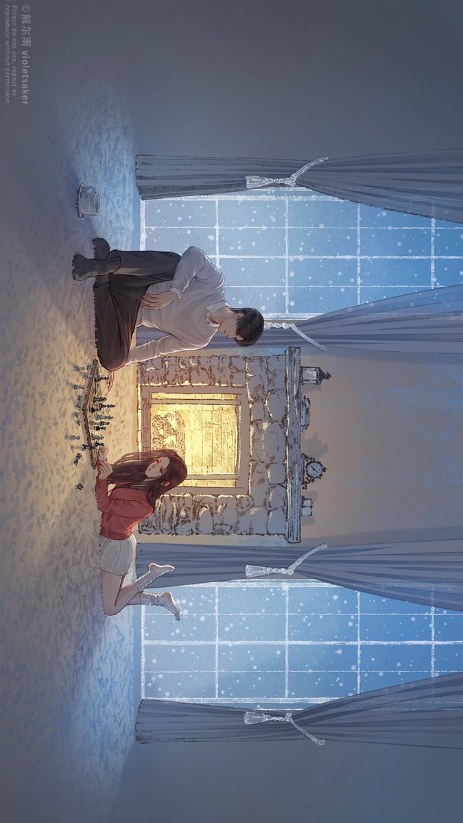 violetsaker's tweet photo. “Checkmate.”  A Game by the Snow-Lit Window #LoveandDeepspace #Zayne #Zaynetember #zaynefanart https://t.co/LMzoVEmzLp