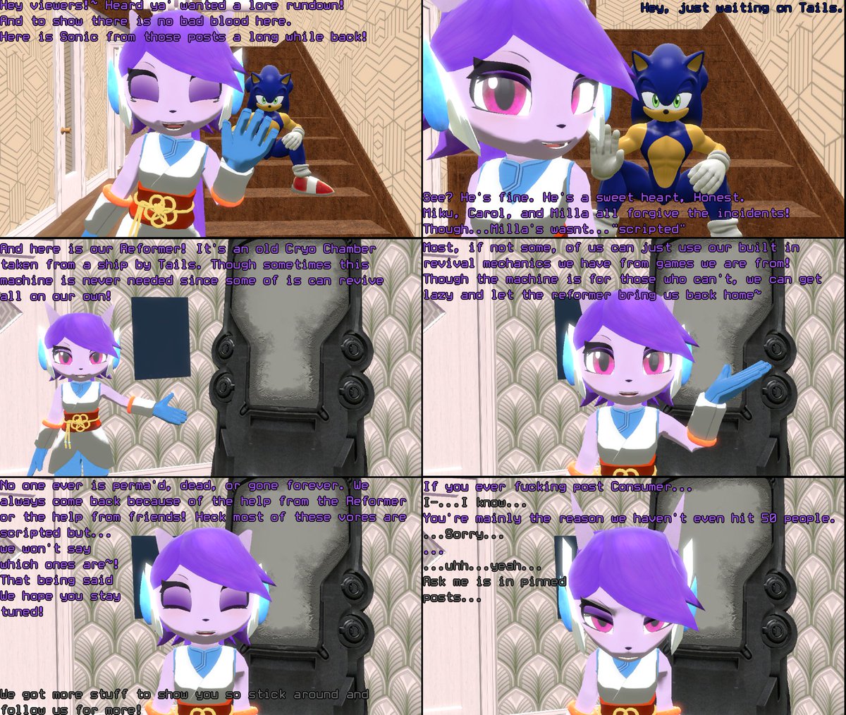 consumer_vore's tweet photo. Yall wanted behind the scenes lore!? Here it is!
AMA is in pinned post and...uhh...sorry about Lilac...she is a bit annoyed with me...heh... https://t.co/PgU4lo53XS