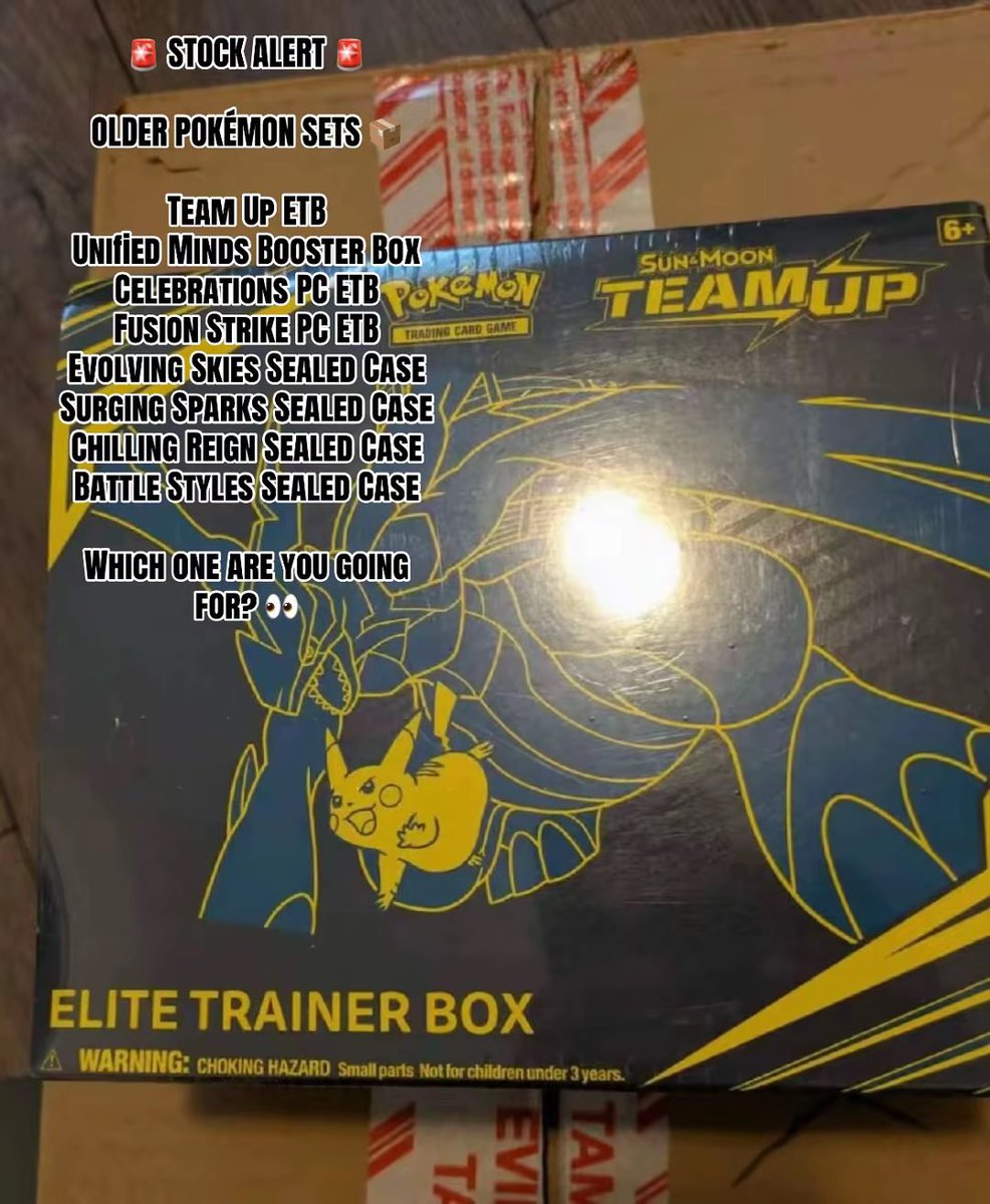 vtheory75's tweet photo. 🚨 STOCK ALERT 🚨

Older Pokémon sealed stock available 📦

👀 Which one are you going for?

📩 PM if interested.

#PokemonTCG #PokemonCards https://t.co/eg68MSj2xd