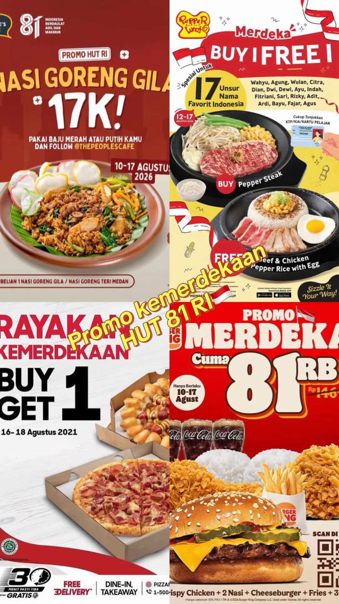 tan_decka's tweet photo. Buat yg mager nyari promo 17an
Nih gw kumpulin di satu tempat

SnK nya check di brand masing2 ya
1/5 https://t.co/1TwFjzKb8D