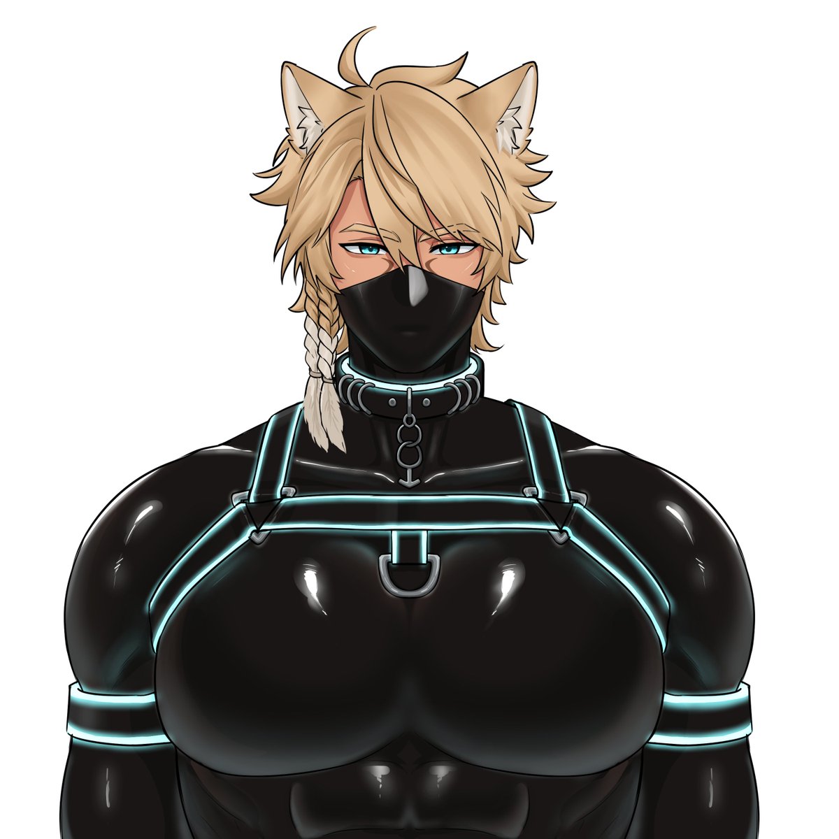 m0chi_drone's tweet photo. Amazing artwork of my drone catboy that @shiny_decoy got me~!🩵 Art by the fantastic @heartbeat_ac 🩵 https://t.co/GQtSBGb47D