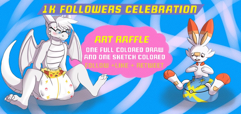 PaddedDraggy's tweet photo. I wanted to hold a Twitter raffle at least once in my life to celebrate hitting the 1K mark, just follow, like, and retweet. The draw will be on the 31st of this month, there will be two winners, a full color drawing for the first winner and a colored sketch for the second one. https://t.co/XLepVh3W1l