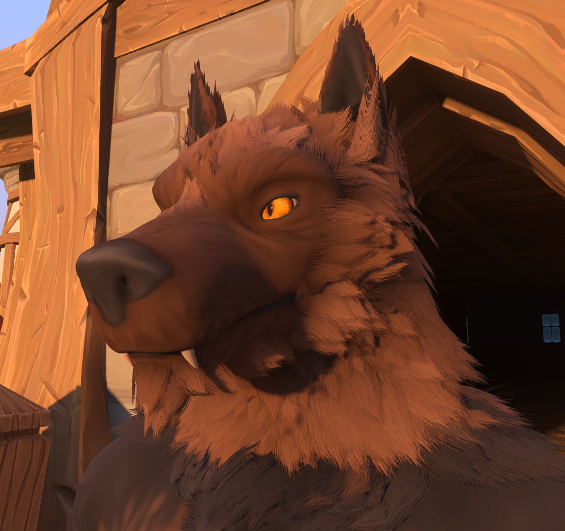 SlytaleStudio's tweet photo. Doing some testing of the fur with the Varg race to see what does and does not work performance wise in the engine. Along with some face shape edits such as a re-defined head shape and bigger eyes.

This fur can currently blow in the wind, and SEEMS to be performant friendly. https://t.co/rN2M5lKXK7