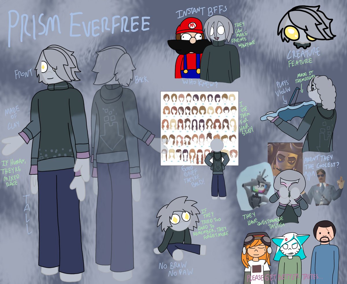 SpringDemiPan's tweet photo. My technical new AU since I’ve never posted it before!

Smg4: Creation Madness!

Meet Prism Everfree; formerly SmgM or Smg1000. A being of ink and clay, the tangible form of creation itself! Having crashed into the SM64 universe, Prism is swiftly adopted(or abducted-) into the- https://t.co/R8R7nKmBEC