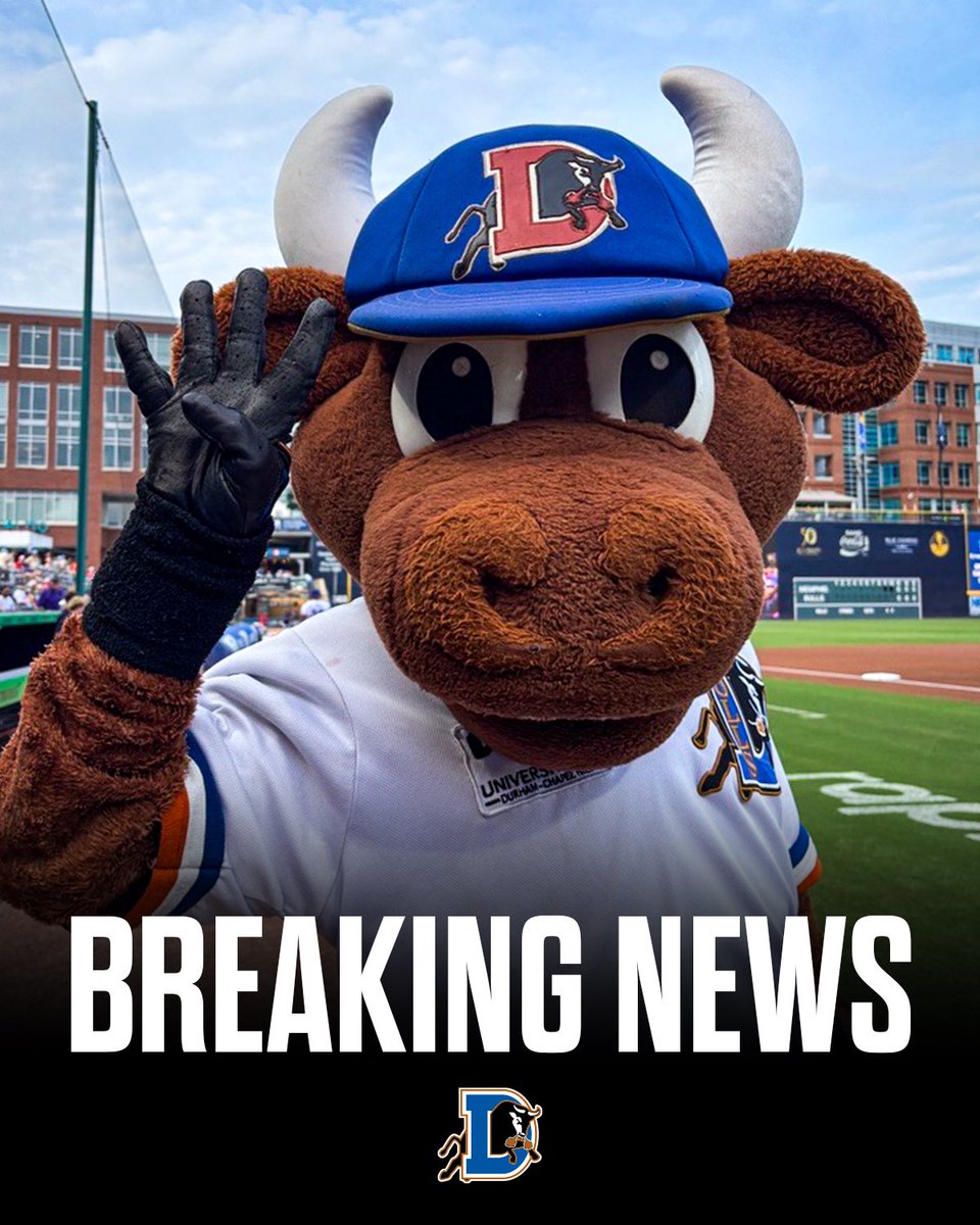 DurhamBulls's tweet photo. Fans, please be aware. 

Wool E. Bull will be giving out high fours from now on. In respect to Jayden Daniels. https://t.co/u0pl8CS92o