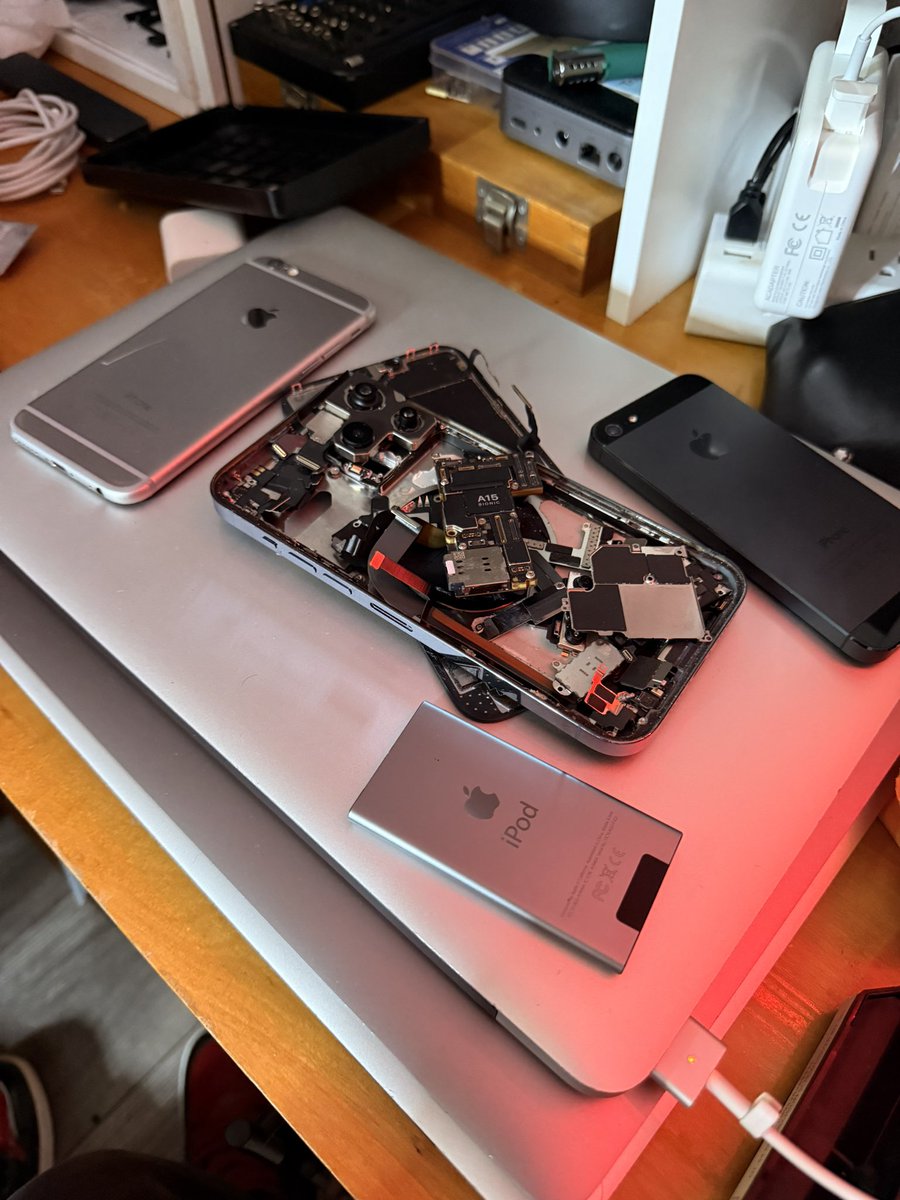 BG_TFOX's tweet photo. @VulcannTech @app_settings Haha other person that have an iPhone 13 Pro Max completely disassembled lol >:D https://t.co/FbZcugo1F4