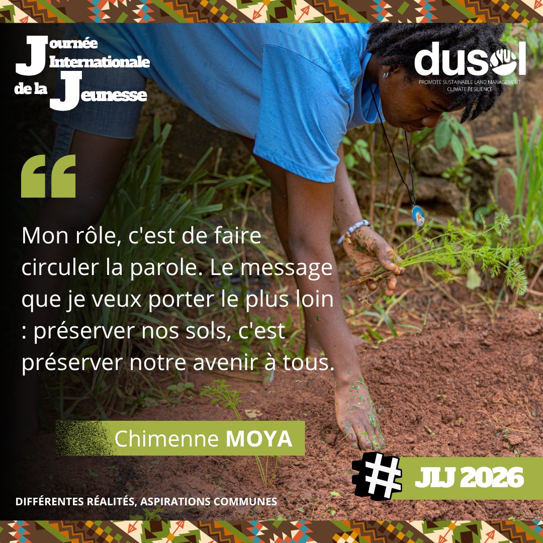 DuSol_tg's tweet photo. La gestion durable des sols, c'est l'affaire de tous.
#JournéeDeLaJeunesse2026 #GestionDurableDesSols #AgricultureDurable #DUSOL https://t.co/a4N8R08Y8e