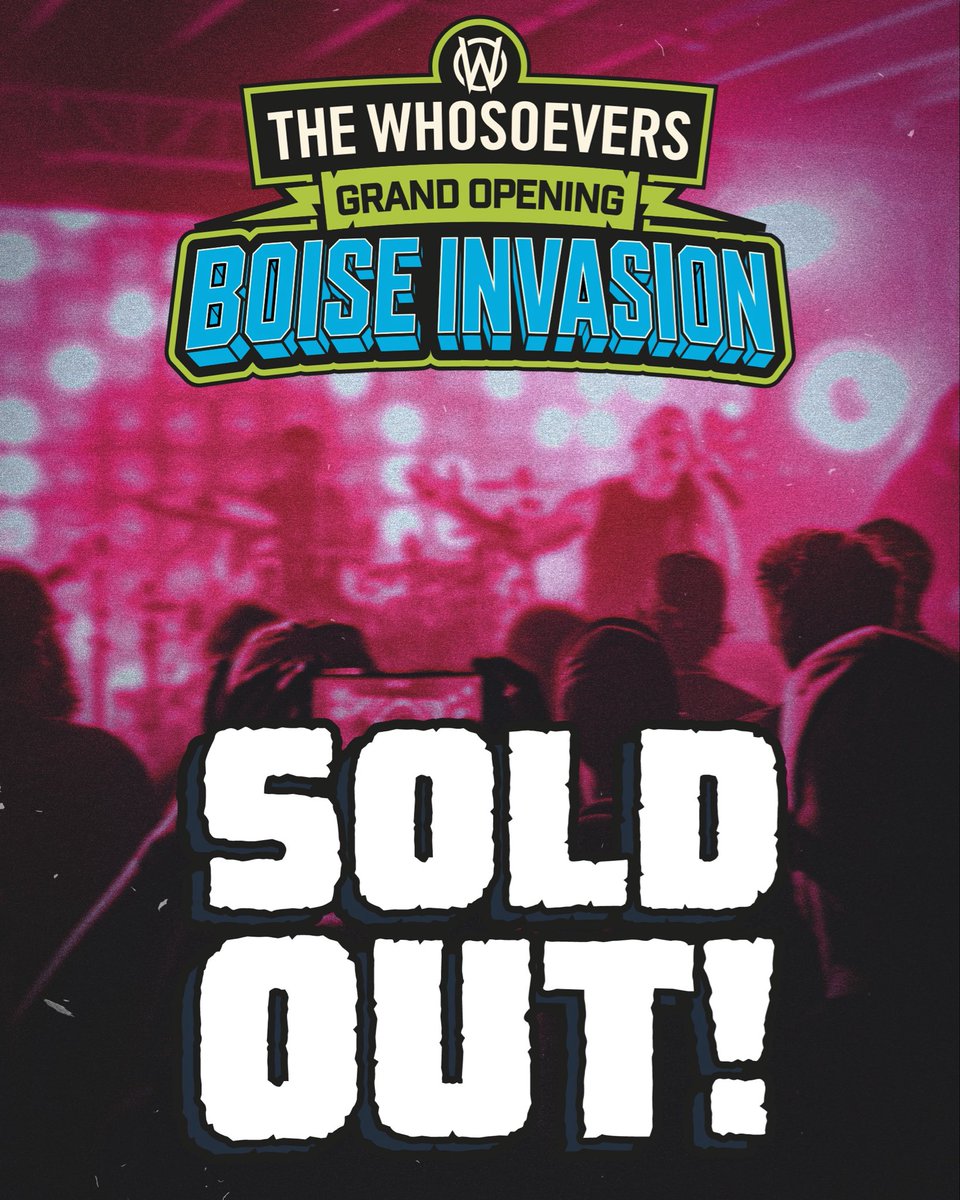 TheWhosoeversHQ's tweet photo. ‼️ JOIN US for the FREE MAIN EVENT OVERFLOW & WATCH PARTY 
 ✅ TAG SOMEONE WHO NEEDS TO BE THERE  • Win Event Tickets DAY OF SHOW
• Signed Guitars & More...
• Live LED Watch Party Experience 
• Autograph Signing
• Raffle Tickets 
• Food Trucks 
• Live Music
• All Ages

WE’LL SEE YOU AT THE INVASION. 🛸

#SoldOutShow #TheWhosoevers #Boise