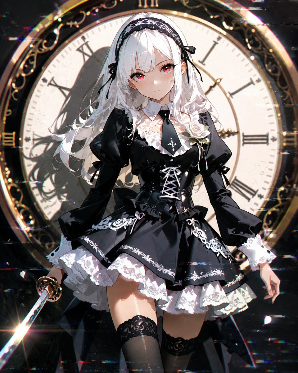 yukinono_ai's tweet photo. 時の番人サムライ娘⚔️

盆休み最終日の悲しみ、すべて巻き戻す🕐
さあ、最初からやり直そう✨

#ゴーゴーゴスロリ (@ganimedes_01 ) https://t.co/JIt3RBZa1q