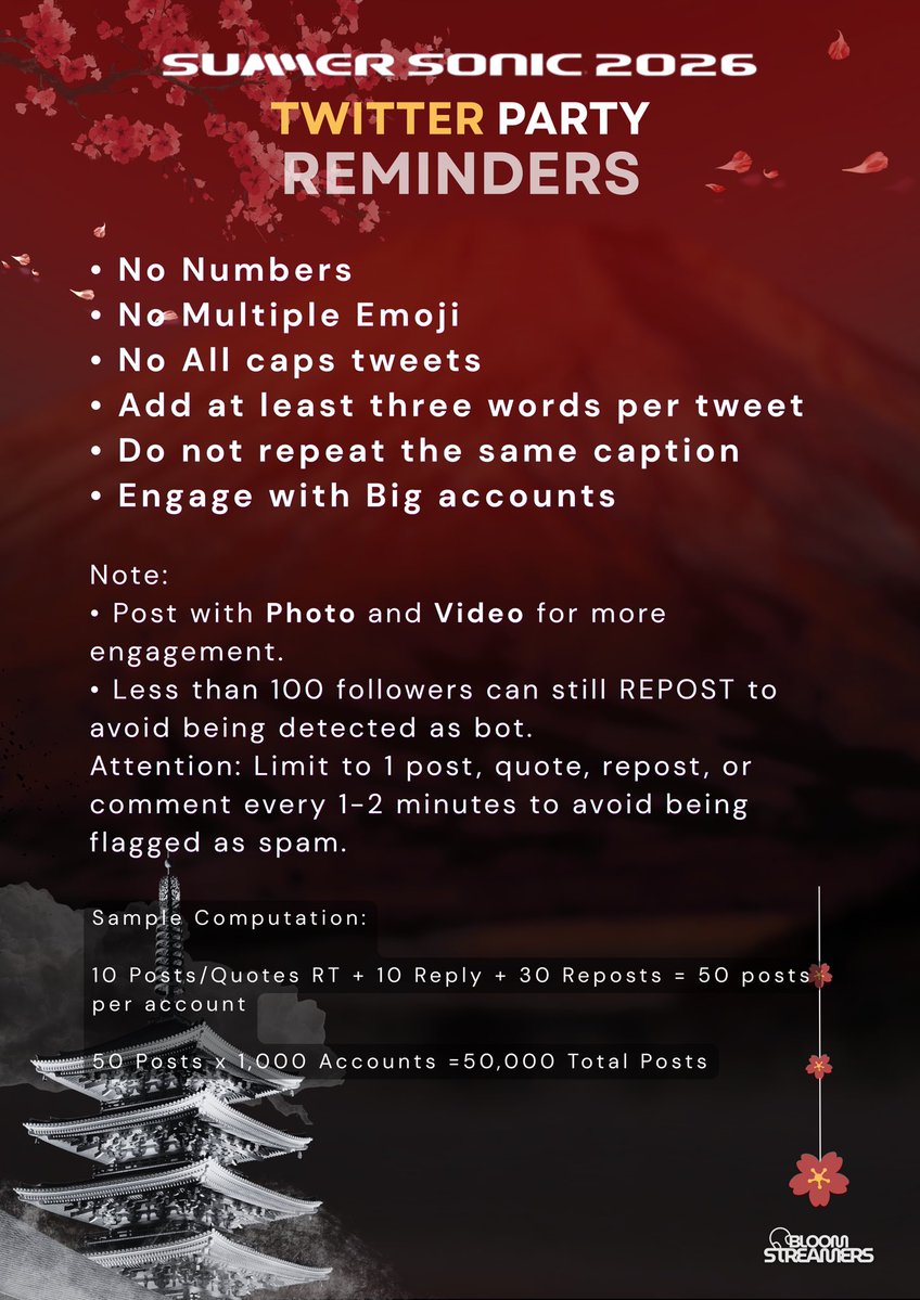 BloomStreamers's tweet photo. Grabe yung Maountain Stage! Ang lakii!
Super excited for later, but before that…

TP Reminder for everyone po.
‼️200 replies lang po allowed sa hindi naka bluecheck, kindly use it wisely po and don’t forget the tags, join TP at 1PM🔥

Kain muna tayo ng lunch, Blooms!

BINI LIGHTS UP TOKYO
#BINI_SummerSonic_Tokyo
#BINIxSummerSonic2026