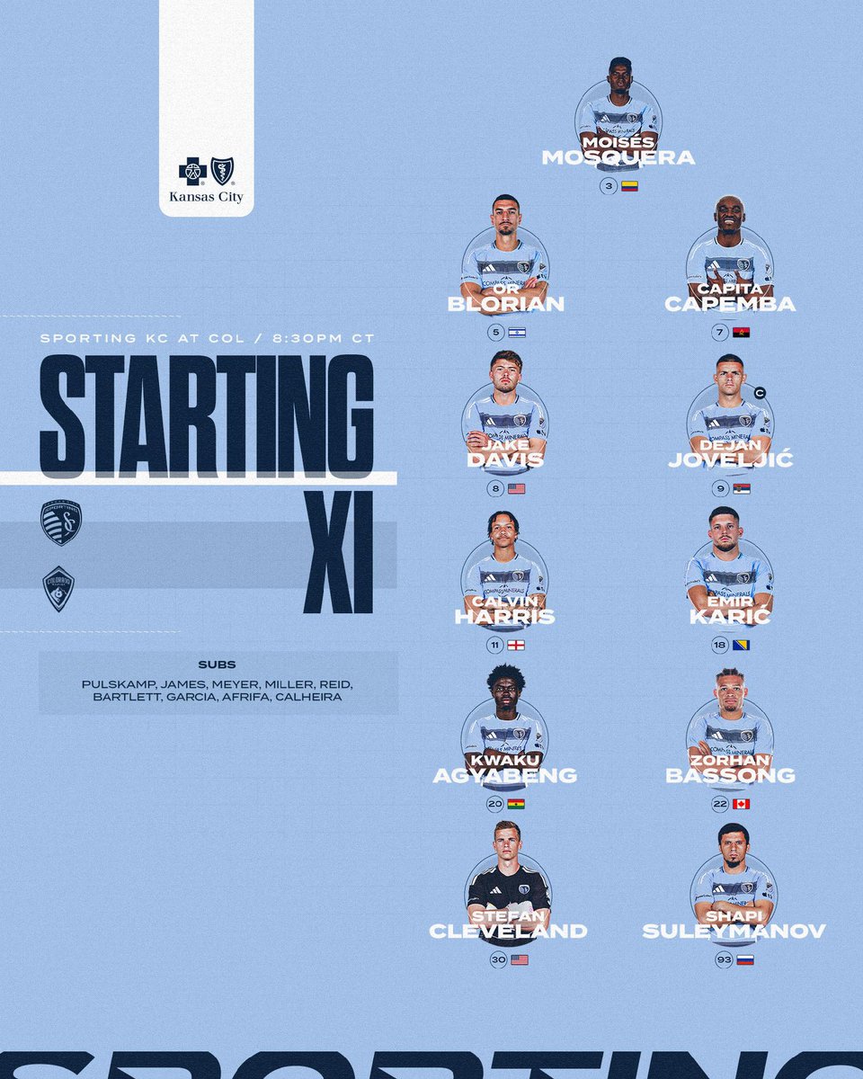 SportingKC's tweet photo. Our team to face the Rapids 👊 https://t.co/c93ZQXI9Fg