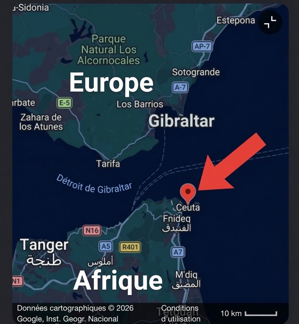 amgharbxl's tweet photo. L’Espagne continue de coloniser une partie de l’Afrique du Nord. Ceuta n’est pas européenne, c’est une enclave coloniale. Rendez-la au Maroc ! #FinDuColonialisme https://t.co/DApLVpYoYI