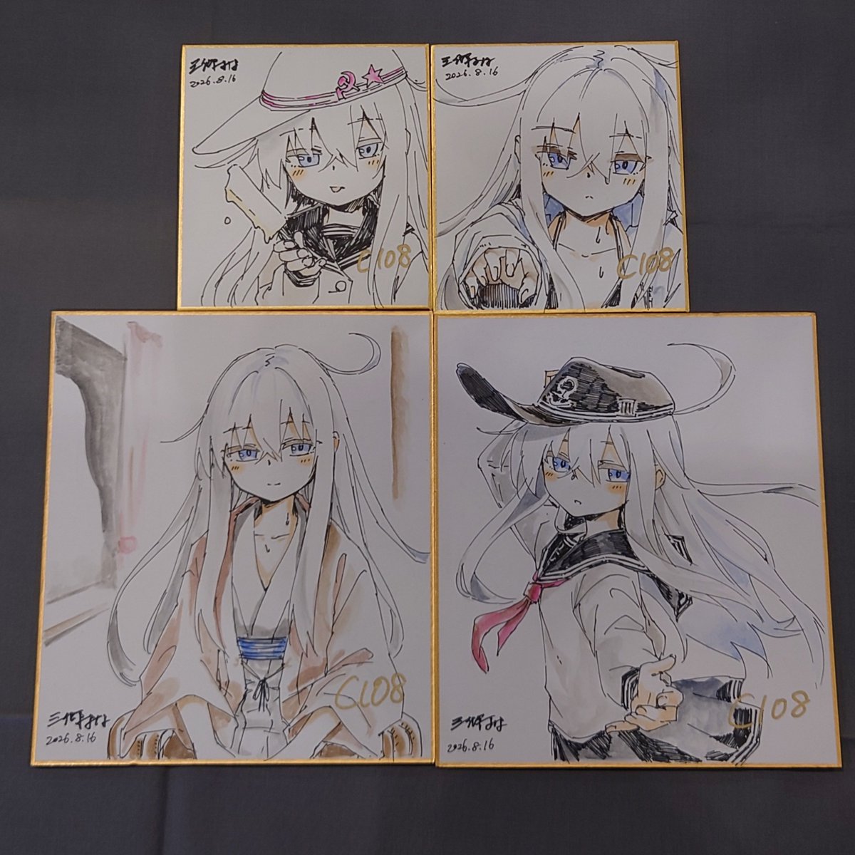 misatonana_'s tweet photo. 色紙の画像です。
上2つが、前回と同じ小さいサイズで、3,000円。
下2つが、中サイズで、今回は5,000円とさせてください。
購入希望の方は、16時にサークルスペースまでお越しください。 https://t.co/TlTFr04fTP