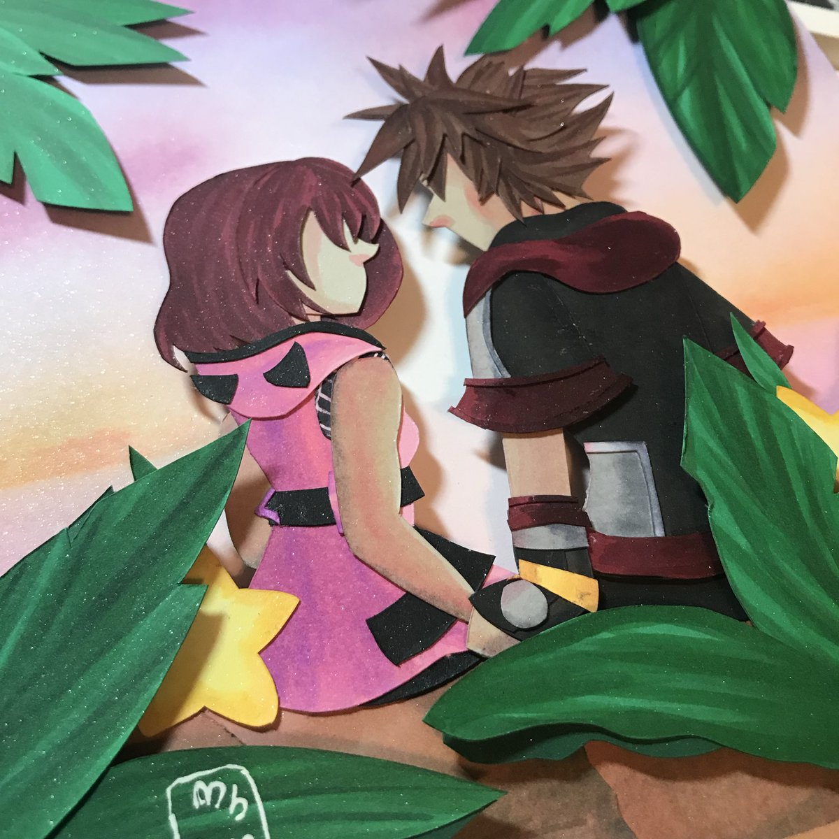 monhorn's tweet photo. Happy Kingdom Hearts Panel day at D23! Here are pieces I have done in the past fanart wise! I can’t wait to do more. 

I really need to finish that sea salt trio piece. I have been saying that for 5 years now? #kingdomhearts #kingdomhearts4 #papercraft #fanartㅤㅤㅤㅤ https://t.co/UrI6M6gTl3