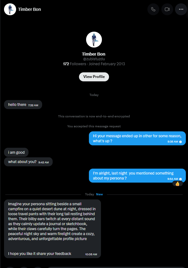 CosmicBilby's tweet photo. @zubistuzdu Yeah @zubistuzdu buddy I'm no fan of AI, Don't Use it On anything to do with me and my persona. When you said you had a concept for my Vtuber Model, I thought it might've been some creative criticism with its design, not AI Slop. I don't need AI to Create the world around my OC https://t.co/6D4oxG5n63
