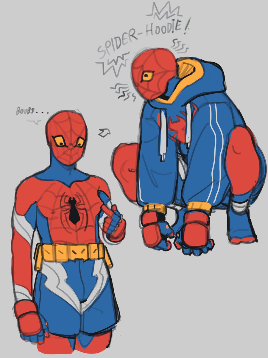 AsDrawnByGinger's tweet photo. I had the idea for trans-fem spidey before anyone else you have to believe me https://t.co/Aoe7k4w2Ub