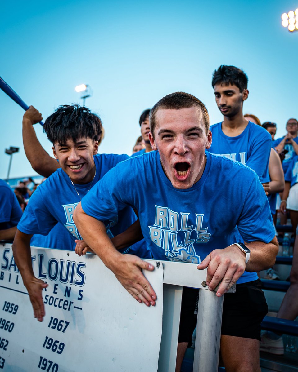 SLUMensSoccer's tweet photo. SLU Students are in full force!

#BeBold #BeBlue https://t.co/QQ9Z1B7TgA